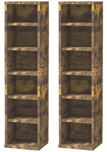 Set 2 Pezzi Mobile Libreria Porta CD 21x19.2x88,3 cm Marrone