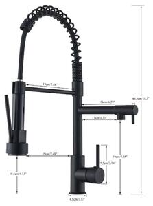 Miscelatore per cucina - Miscelatore per lavello - Doccetta estraibile - Acqua calda e fredda - 2 tipi di getto - Bocchetta flessibile - Rotazione a 360° - Nero