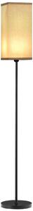 Lampada da Terra 40W con Interruttore a Pedale Ø25x161.5 cm Paralume in Tessuto Effetto Lino Nero e Beige