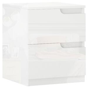 Comodino con Cassetti 40x40x48 cm in Legno Bianco Lucido