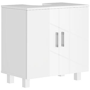 Mobile Sottolavabo da Bagno con Armadietto 2 Ante 60x35x60 cm in MDF Bianco