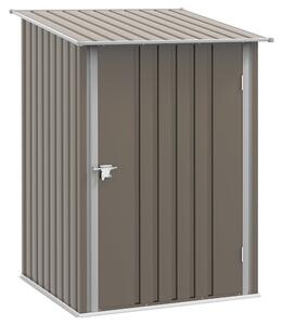 Casetta Porta Attrezzi con Tetto Inclinato e Serratura 100x103x160 cm in Acciaio Zincato Marrone