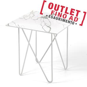 Tavolino quadrato verniciato sabl� TOP LAMINATO 45x45x h50 cm top in Laminato Marmo Bianco eco-compatibile