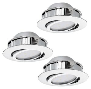 Faretto Ad Incasso Contemporaneo Pineda Policarbonato Cromo 3 Luci Led 5,5W