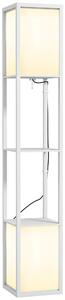 Lampada da Terra con 2 Paralumi E27 40W e 2 Ripiani 26x26x156 cm Bianco