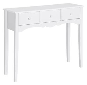 Consolle da Ingresso con 3 Cassetti 100x32x85 cm Bianco