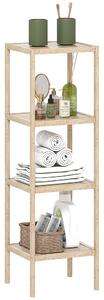 Mobile Bagno 4 Ripiani 33x31x110 cm in Bambù