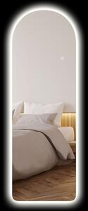 Specchio da Parete ad Arco con Luce LED Dimmerabile Touch 40x3x120 cm