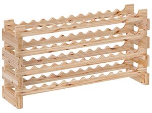 Cantinetta Portabottiglia 4 Ripiani per 48 Bottiglie di Vino 114x28x56,5 cm in Legno di Pino