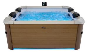 Vasca Idromassaggio da Esterno Spa Smontabile 160x160x65 cm 6 Persone Oslo Amber Pannello OLED