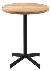 Tavolo bistrot rotondo in legno massiccio e metallo nero D60 cm MEERA