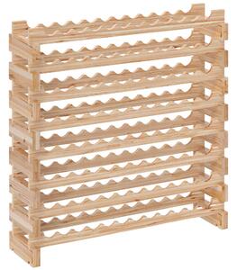 Portabottiglie Cantinetta Vini con 8 Ripiani per 96 Bottiglie 114x28x113,5 cm in Legno di Pino