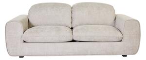 Divano letto con tetiere regolabili per 3 posti in tessuto velluto chenille beige NOAM