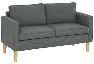 Divano 2 Posti con Spazio Contenitore e 2 Cuscini 140x63x79 cm Grigio