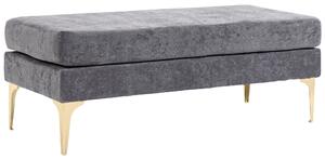 Panca Fondo Letto Imbottita a 2 Strati 121x50,5x46,5 cm in Tessuto Effetto Velluto Grigio Scuro