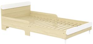 Letto Singolo per Bambini Basso con Sponde Laterali Alte 194,8x103x60,5 cm Bianco e color Legno