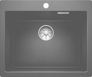 BLANCO PLEON 6, Lavabo da appoggio, forma rettangolare, materiale Silgranit, colore antracite, 1 vasca, forma rettangolare