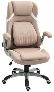 Sedia Operativa da Ufficio Reclinabile 68x76x109-117 cm Marrone Chiaro