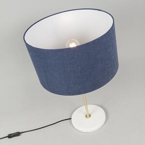 Lampada da tavolo ottone paralume blu 35 cm - KASO