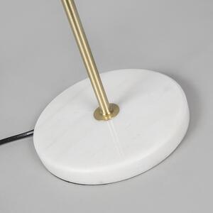 Lampada da tavolo ottone paralume grigio 35 cm - KASO