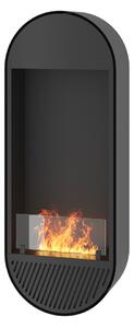 Camino a Bioetanolo da Parete 50x25x130 cm Incyrcle Slim Vert Nero