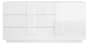 Madia Design Moderno 1 Anta 3 Cassetti Jupiter 182x44x90 cm Bianco laccato lucido