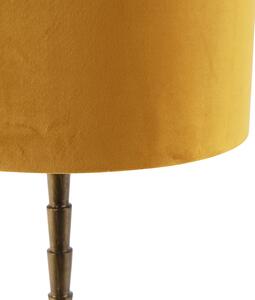 Lampada da tavolo paralume velluto giallo 35cm - PISOS