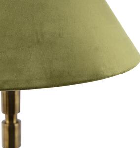 Lampada da tavolo Art Déco paralume velluto verde 50 cm - TORRE