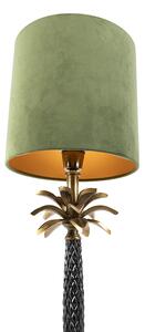 Lampada da tavolo Art Déco paralume velluto verde 25 cm - AREKA