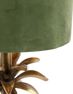 Lampada da tavolo Art Déco paralume velluto verde 25 cm - AREKA