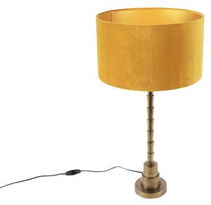 Lampada da tavolo paralume velluto giallo 35cm - PISOS