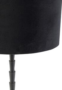 Lampada da tavolo Art Déco paralume velluto nero 35 cm - PISOS
