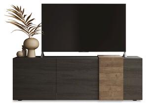 Mobile TV Moderno 3 Ante Venus 181x44x57 cm Titanio E Noce Mercure
