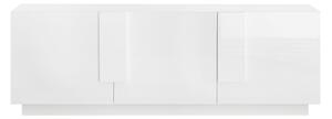 Mobile TV Moderno 3 Ante Jupiter 182x44x63 cm Bianco laccato lucido