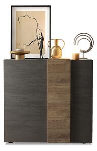 Madia Design Moderno 2 Ante Venus 121x44x114 cm Titanio E Noce Mercure