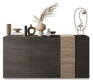 Madia Design Moderno 3 Ante Venus 181x44x84 cm Titanio E Rovere Cadiz
