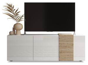 Mobile TV Moderno 3 Ante Venus 181x44x57 cm Bianco Lucido E Cadiz