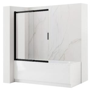 Paravento vasca scorrevole REA Dario Black 80