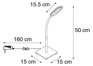 Lampada da tavolo moderna nera LED diimm 4 livelli - BOTOT