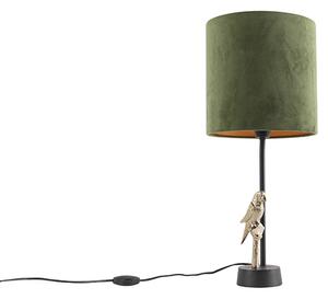Lampada da tavolo Art Déco velluto nero verde / oro 58,5cm - PAJARO