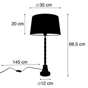 Lampada da tavolo Art Déco nera paralume nero 35 cm - PISOS