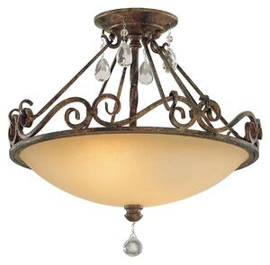 Lampada a Soffitto Industrial Nordico New Harbor Acciaio Bronzo Western 4 Luci E27