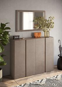 Mobile Multiuso 4 Ante con 10 Ripiani 140x35x111 cm Frame Bronzo e Mercure
