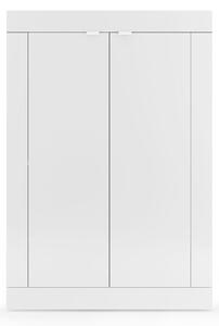 Mobile Multiuso 2 Ante con 5 Ripiani 78x34,5x115,5 cm Linea Basic Bianco Lucido
