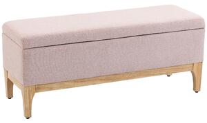 HOMCOM Cassapanca con coperchio rimovibile stile scandinavo, Panca contenitore in tessuto effetto lino, 110x39x45 cm, rosa | Aosom Italy