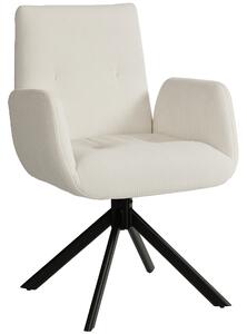 HOMCOM Poltrona Moderno imbottita, Sedia d'accento girevole fino a 120 kg, 60x61x88 cm, bianco crema | Aosom Italy