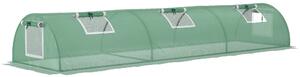 Serra Piccola 300x80x45 cm con 5 Finestrelle e Griglia Centrale in Acciaio PE e PP Verde