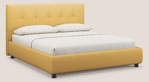 Minato letto imbottito contenitore con testata trapuntata in ecopelle