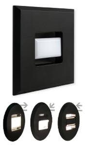 MEGAMAN Luci LED da incasso Tina, nera, lunghezza 9 cm, orientabile Tina, Nero, Soggiorno / Sala da pranzo, Plastica, Moderno, Applique