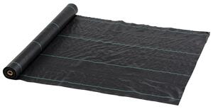Telo per Pacciamatura 100x1 m Traspirante e Anti-UV in Polipropilene Nero